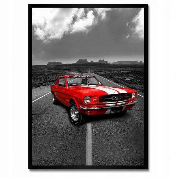 Plakáty v rámu 50x70 Červený Ford Mustang Usa