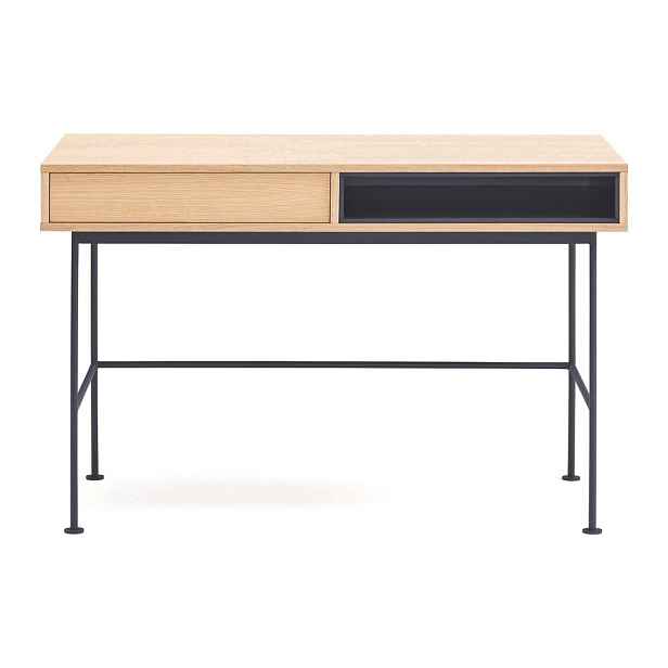 Pracovní stůl s deskou v dubovém dekoru 60x120 cm Yoko – Teulat