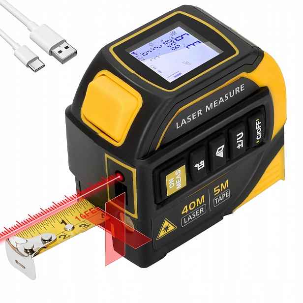 Přenosný Elektronický Laserový Měřič A Měřicí Páska 5 M/40 M