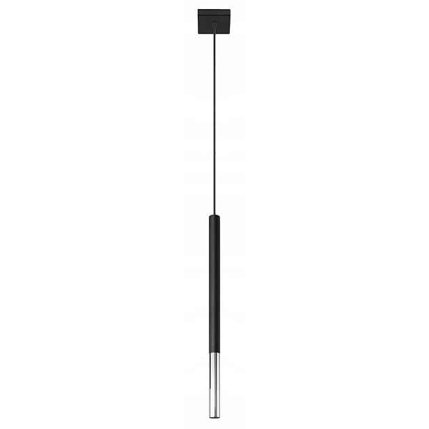 Sollux Závěsná bodová lampa černá chrom tuba 49 cm nad stůl ostrov bar