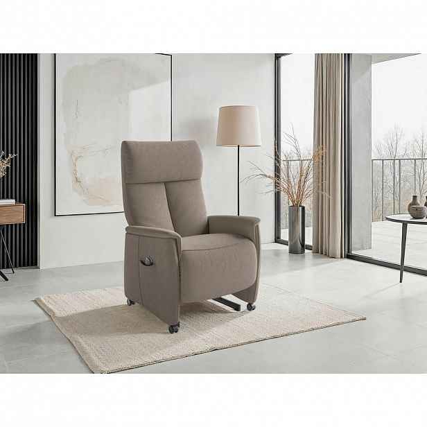 Sit & More RELAXAČNÍ KŘESLO, textil, šedohnědá