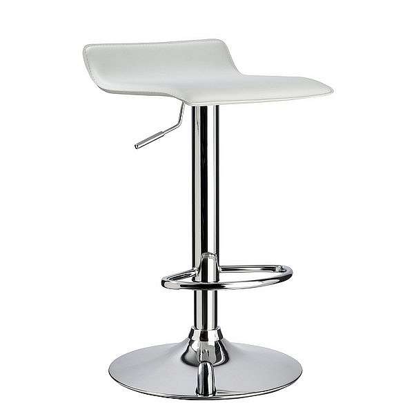 Barová židle bílá, 38,5x62,5-84x38,5 cm