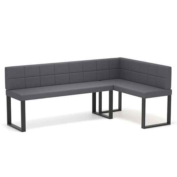 Idohome ROHOVÁ LAVICE SANA U pravá ekokůže prošívaná, 142/196 cm, šedá