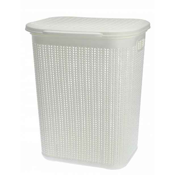 Koš na prádlo Willow 50 l, bílý svetrový vzor