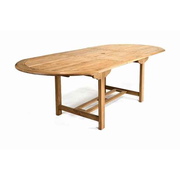 Rozkládací teakový zahradní stůl 170/230 x 100 cm