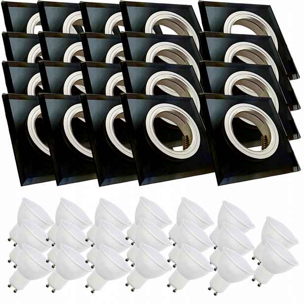20 x Skleněné Stropní Svítidlo Zapuštěné Do Stropu Křišťál 3W Led Žárovky