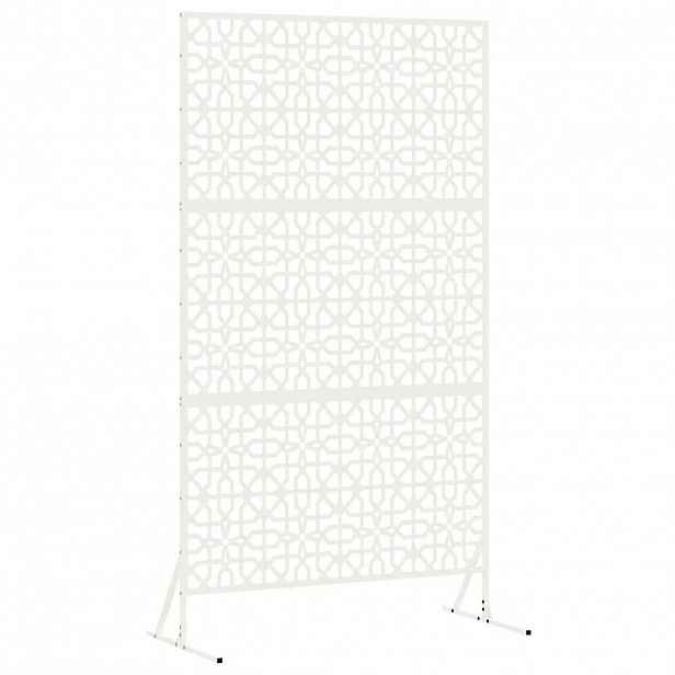 vidaXL Obrazovka pro soukromí 100 x 50 x 180 cm Ocel Bílá