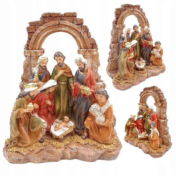Vánoční Betlém Se Třemi Králi Dekorativní Figurka 28 cm