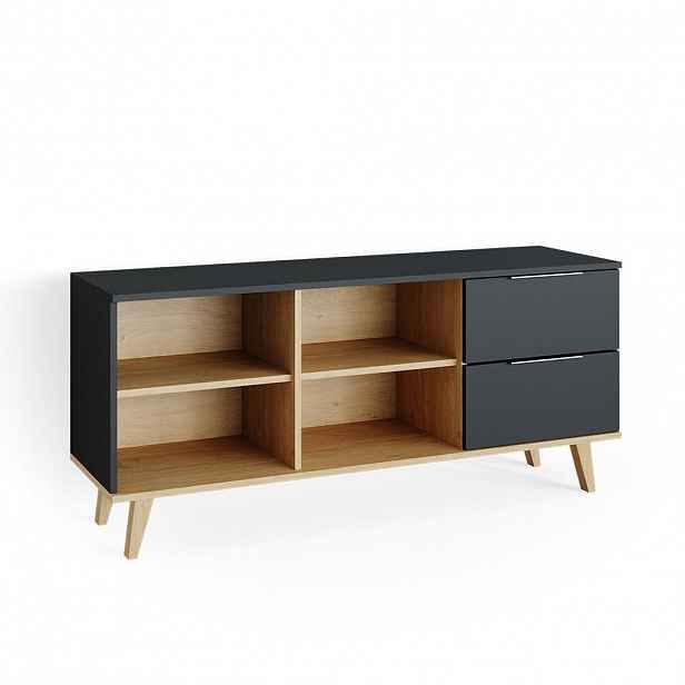 Vicco NÍZKÝ NÁBYTEK POD TELEVIZI Nautica Antracit 134 x 61 cm