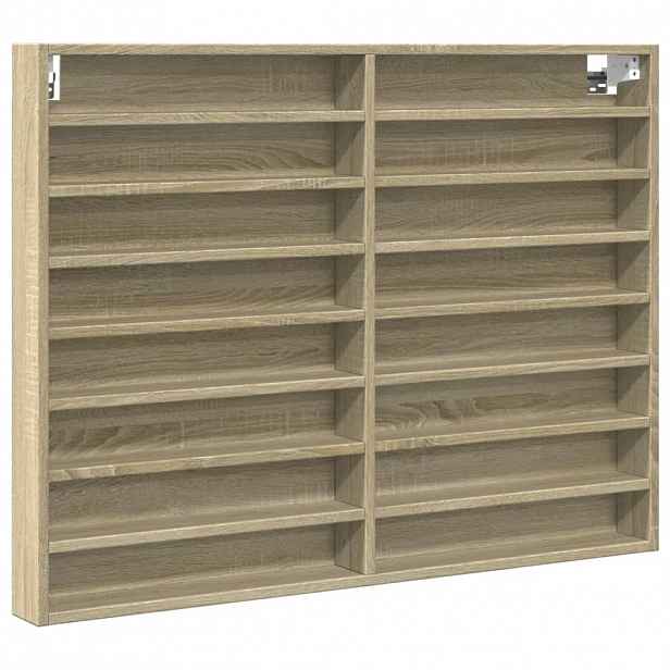vidaXL Vitrína dub sonoma 100 x 8,5 x 75 cm kompozitní dřevo