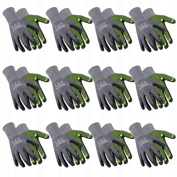 Multipack Nylonové protiskluzové rukavice S093276321 Vel 10 XL 12 párů