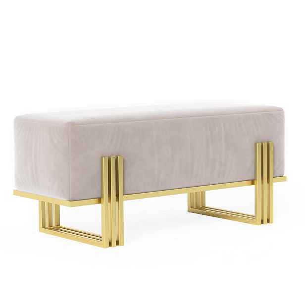 Idohome SEDACÍ LAVICE TEO 80 cm, zlatá / krémová, kovový rám