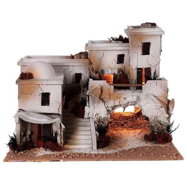 Krásný Orientální Vánoční Betlém – 50x35x37 cm pro postavy o výšce 10 cm