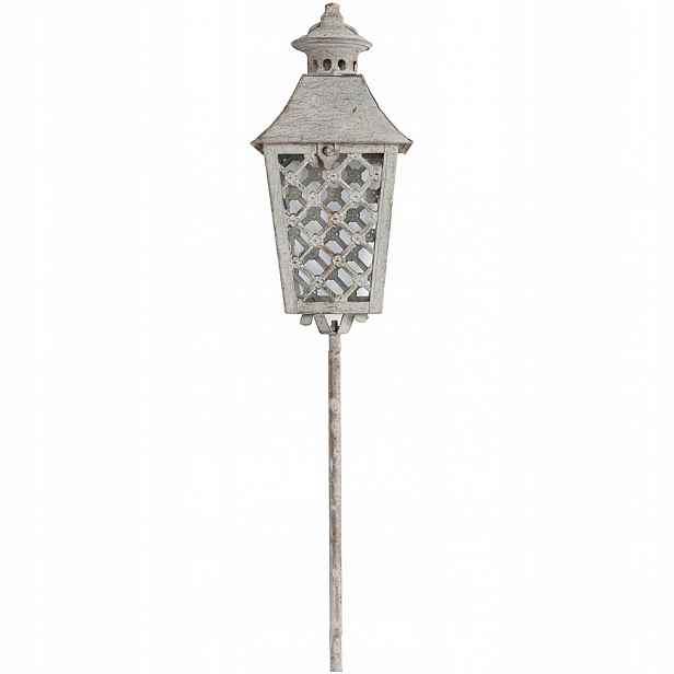 Lampion Zahradní Lucerna K Zapíchnutí Do Půdy Trávník Šedý Kovový Loft