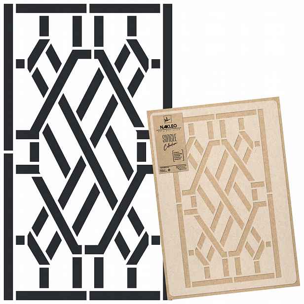 Malířská šablona Vícenásobná L 59x95 cm Dekor Ornament Čínská Zábradlí