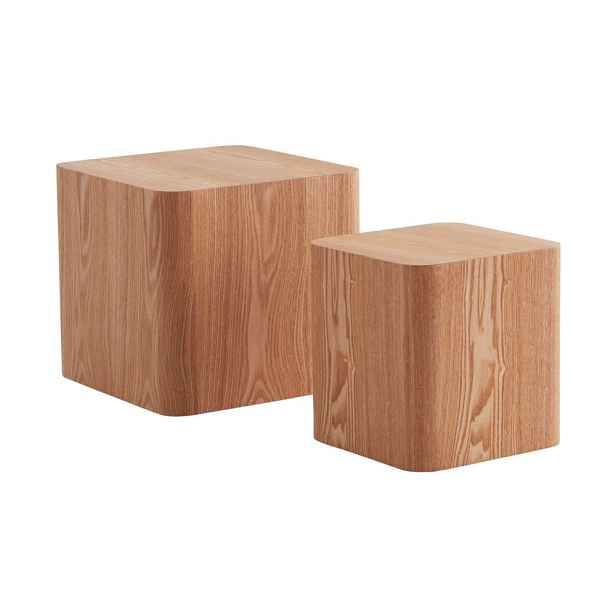 Odkládací stolky v sadě 2 ks v dekoru jasanu 40x40 cm Cubo – Jotex