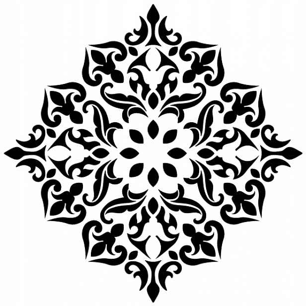 Omítková Malířská Šablona LuxBud Mandala 14 62x62 cm Vícebarevný dekor