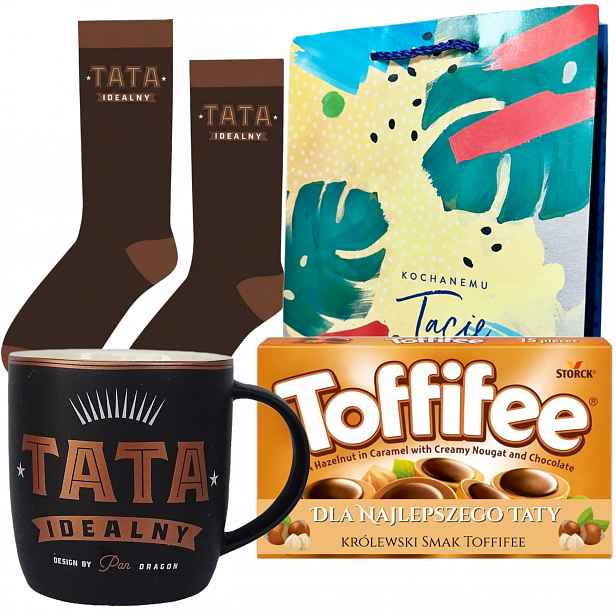 Sada na Den otců Dárek pro tatínka, pro něj Hrnek Ponožky Toffifee