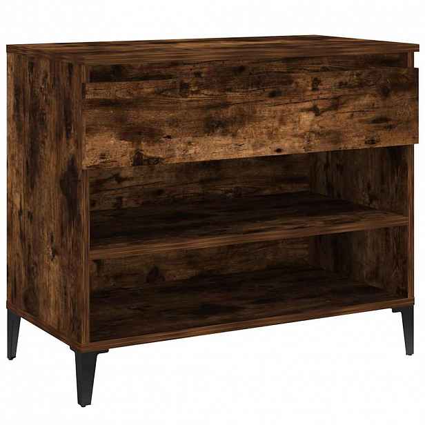vidaXL Botník kouřový dub 70x36x60 cm kompozitní dřevo