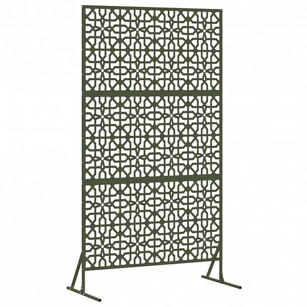 vidaXL Obrazovka pro soukromí 100 x 50 x 180 cm Ocel Olivově zelená