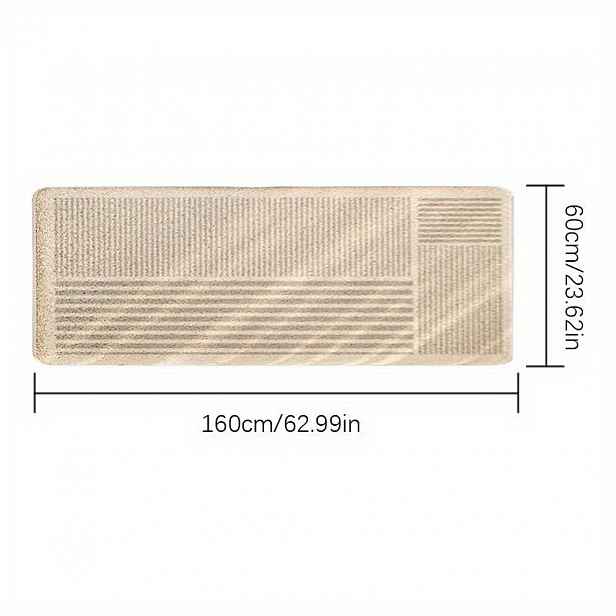 TEMU 1000g+10mm Imitace Kašmírového Japonského Krémového Stylu Koberec, Béžová Linka Noční Stolní Koberec, Dekorace do Ložnice Nadýchaný Měkký