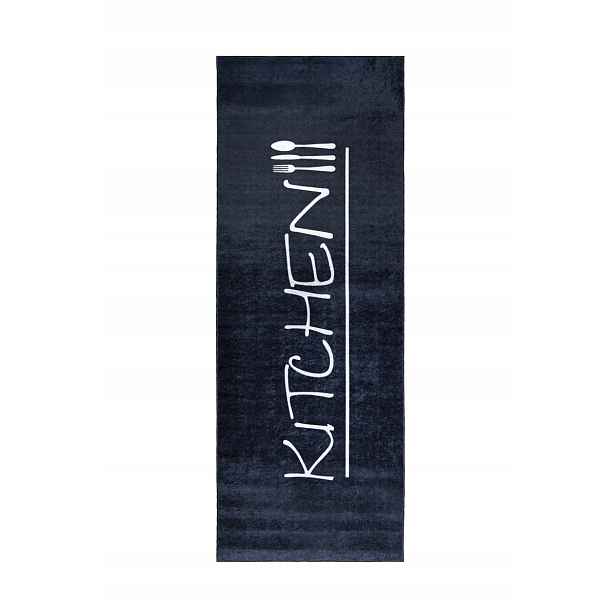 Koberec do kuchyně černý koberec běhoun 80x300 cm moderní, stylový na praní
