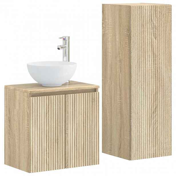 vidaXL Sada koupelnového nábytku 2 ks Dub sonoma 33 x 34,5 x 100 cm