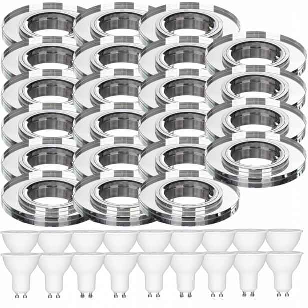 22x Skleněné Stropní Svítidlo Zapuštěné Do Stropu Křišťál Led Žárovky 1.5W