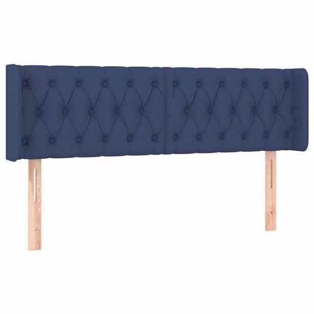 vidaXL Čelo postele typu ušák modré 147 x 16 x 78/88 cm textil