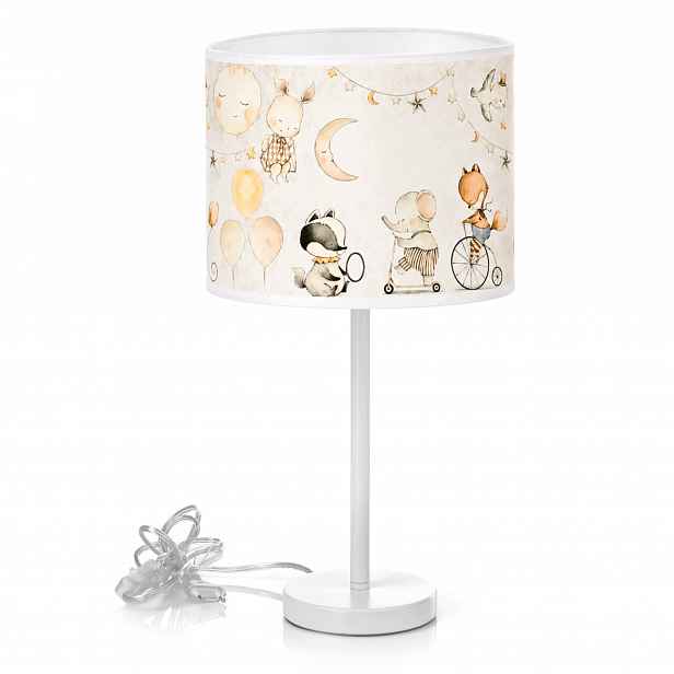 Dětská Noční Lampa Stolní S Vysokým Stínítkem Zvířátka Slon E27 Led