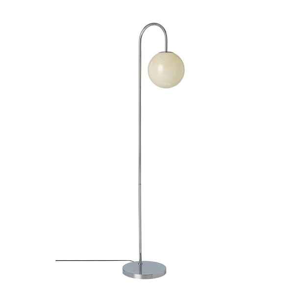 Krémová/v leskle stříbrné barvě stojací lampa z opálového skla (výška 140 cm) Louis – Ellos Home