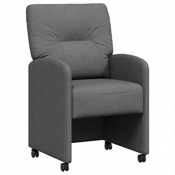 vidaXL Jídelní židle na kolečkách 2 ks textil Tmavě šedá