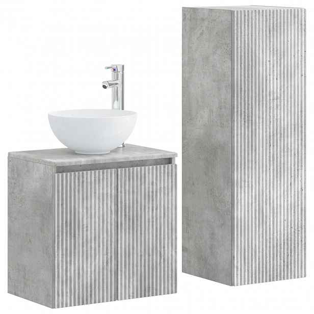 vidaXL Sada koupelnového nábytku 2 ks Betonově šedá 33 x 34,5 x 100 cm