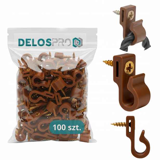 Háčky na lampičky, šroubované do světel, girlandy, dekorace, bronz 100 kusů