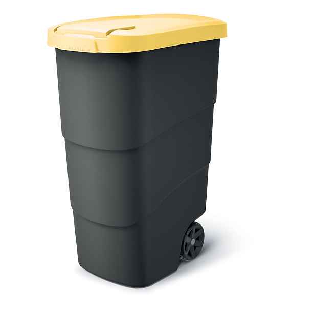 Prosperplast Popelnice WHEELERO s kolečky antracitová/žlutá, varianta 110 l