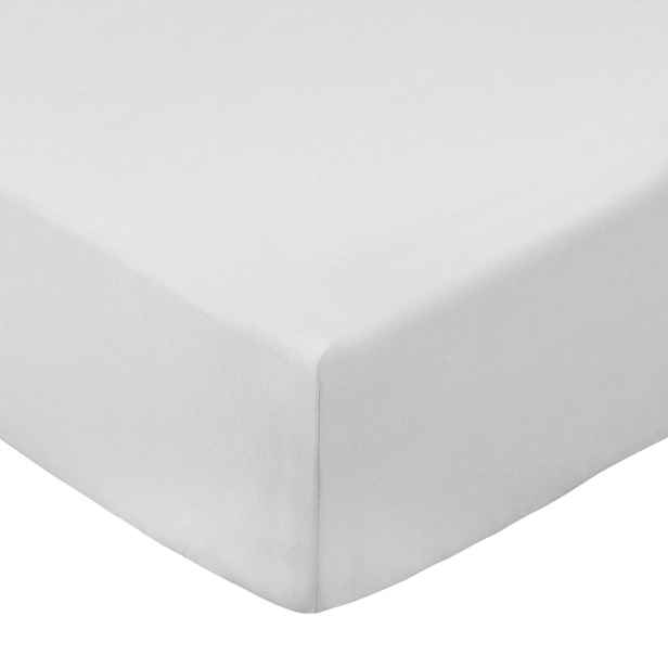 Šedé napínací prostěradlo z bavlněného perkálu 90x190 cm Cotton Percale – Bianca