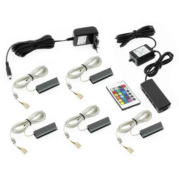 Set 5 x Led klip Pvc Rgb pro polic skla klipy