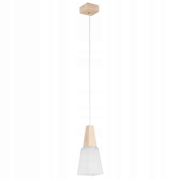 Alfa Toti závěsná lampa skandinávská bílá dřevěná 1xE27