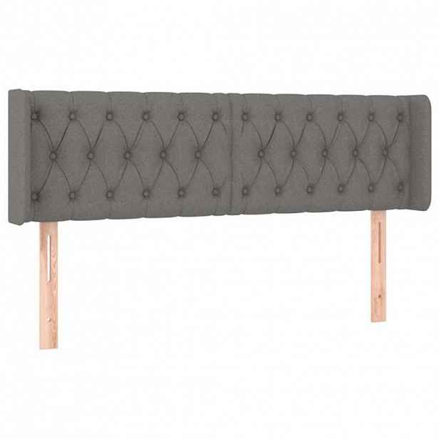 vidaXL Čelo postele typu ušák tmavě šedé 163x16x78/88 cm textil
