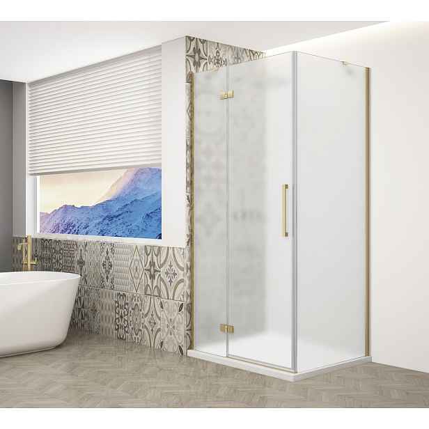 Gelco TRINITY GOLD MATT obdélníkový sprchový kout 1100x1200mm, matné sklo, levé