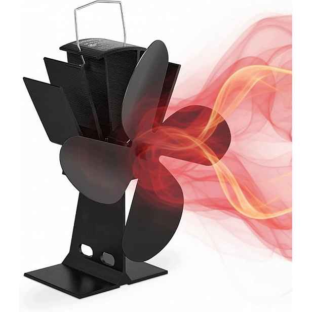 Komínový Ventilátor 4 Lopatky Napájený Teplom Bez Elektriny Tichý Chod 345°C