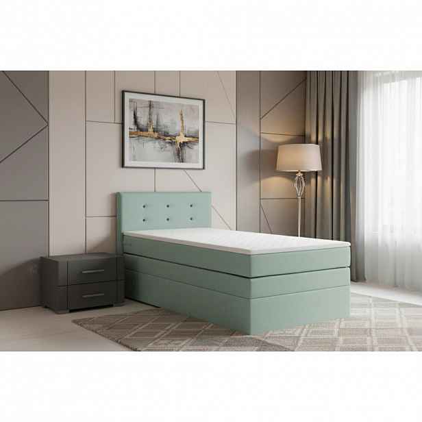 MID.YOU POSTEL BOXSPRING, 90/200 cm, mátově zelená