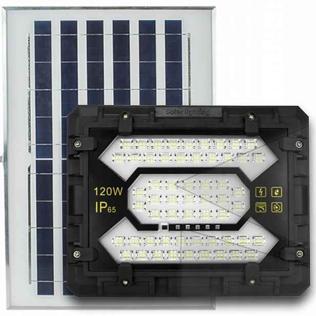 Velmi výkonný solární Led halogenový zářič 120W Venkovní lampa Dálkový Ovladač