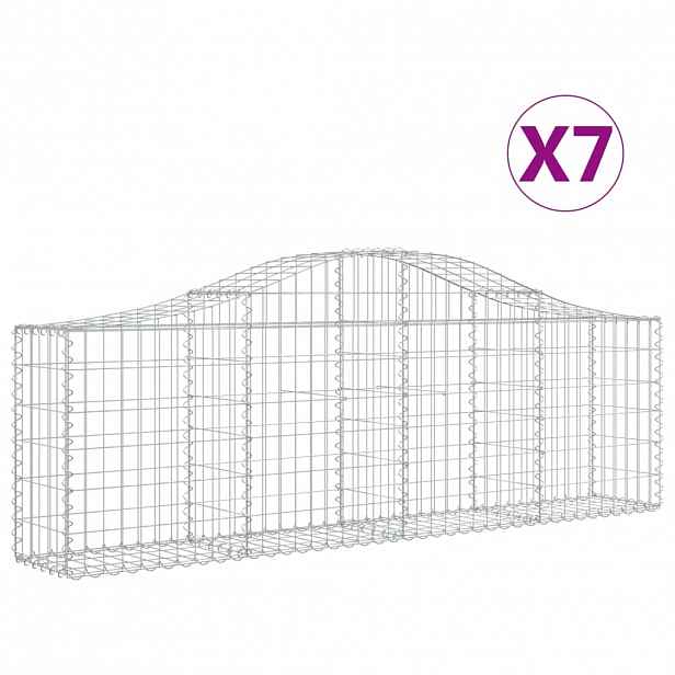 vidaXL Klenuté gabionové koše 7 ks 200x30x60/80 cm pozinkované železo