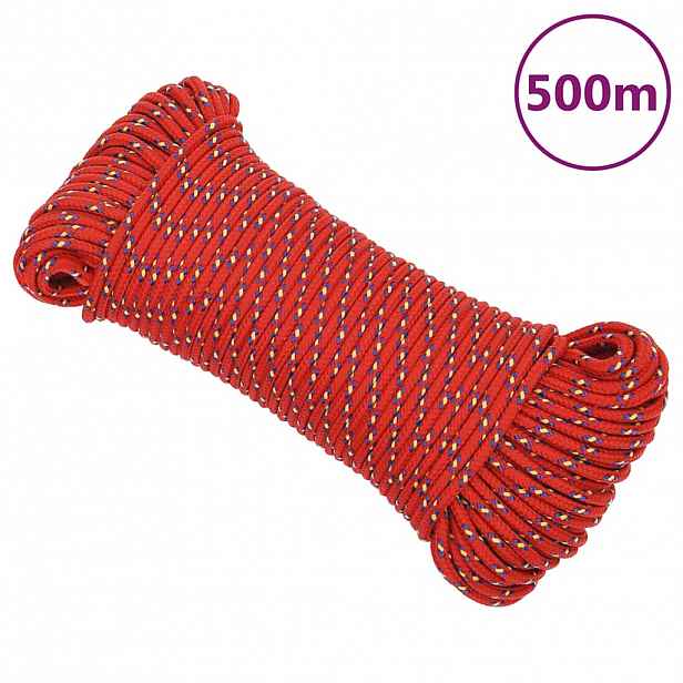 vidaXL Lodní lano červené 5 mm 500 m polypropylen