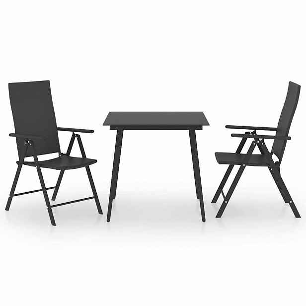 vidaXL 3dílný zahradní jídelní set černý