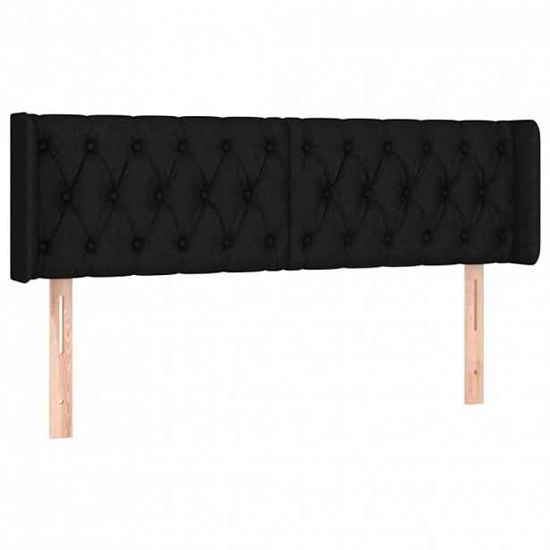 vidaXL Čelo postele typu ušák černé 163 x 16 x 78/88 cm textil