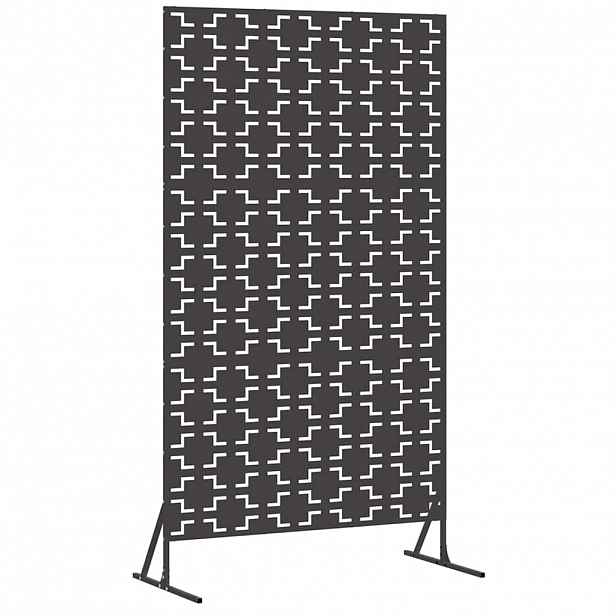vidaXL Obrazovka pro soukromí 100 x 50 x 180 cm Ocel Černá