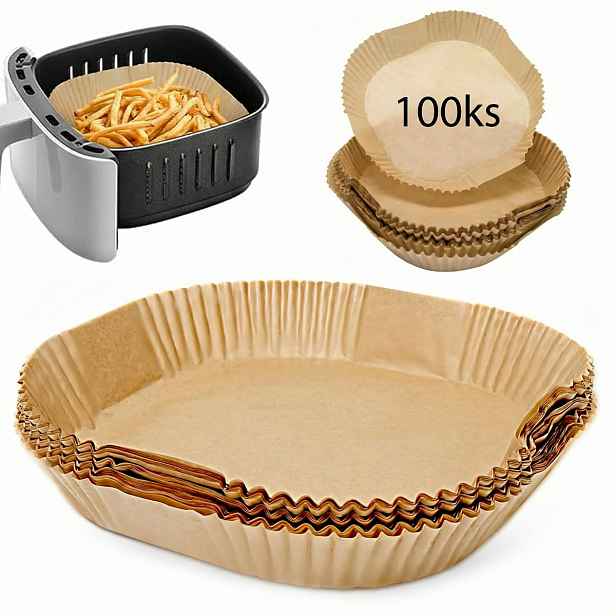 GourmetMaxx Papír na pečení do horkovzdušné fritézy 100ks, 20×4,5cm, 12648