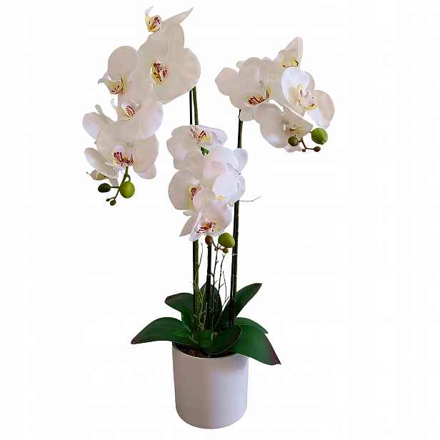 Orchidej V Květináči Vysoký Bílý Umělý Orchidej Velký 70 cm Orchidej